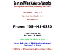 Tablet Screenshot of beerandwinemakers.com